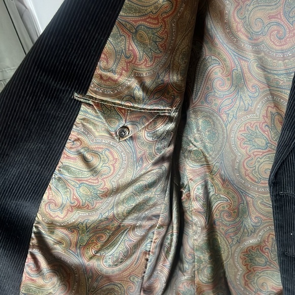 RALPH LAUREN BLACK CORDUROY MEN SUIT JACKET/Blazer. Size 46R - Picture 6 of 8